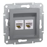 Schneider  Asfora Çelik İkili Data Prizi 2Xrj45 Cat5e