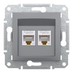 Schneider  Asfora Çelik İkili Data Prizi 2Xrj45 Cat5e - Görsel 2