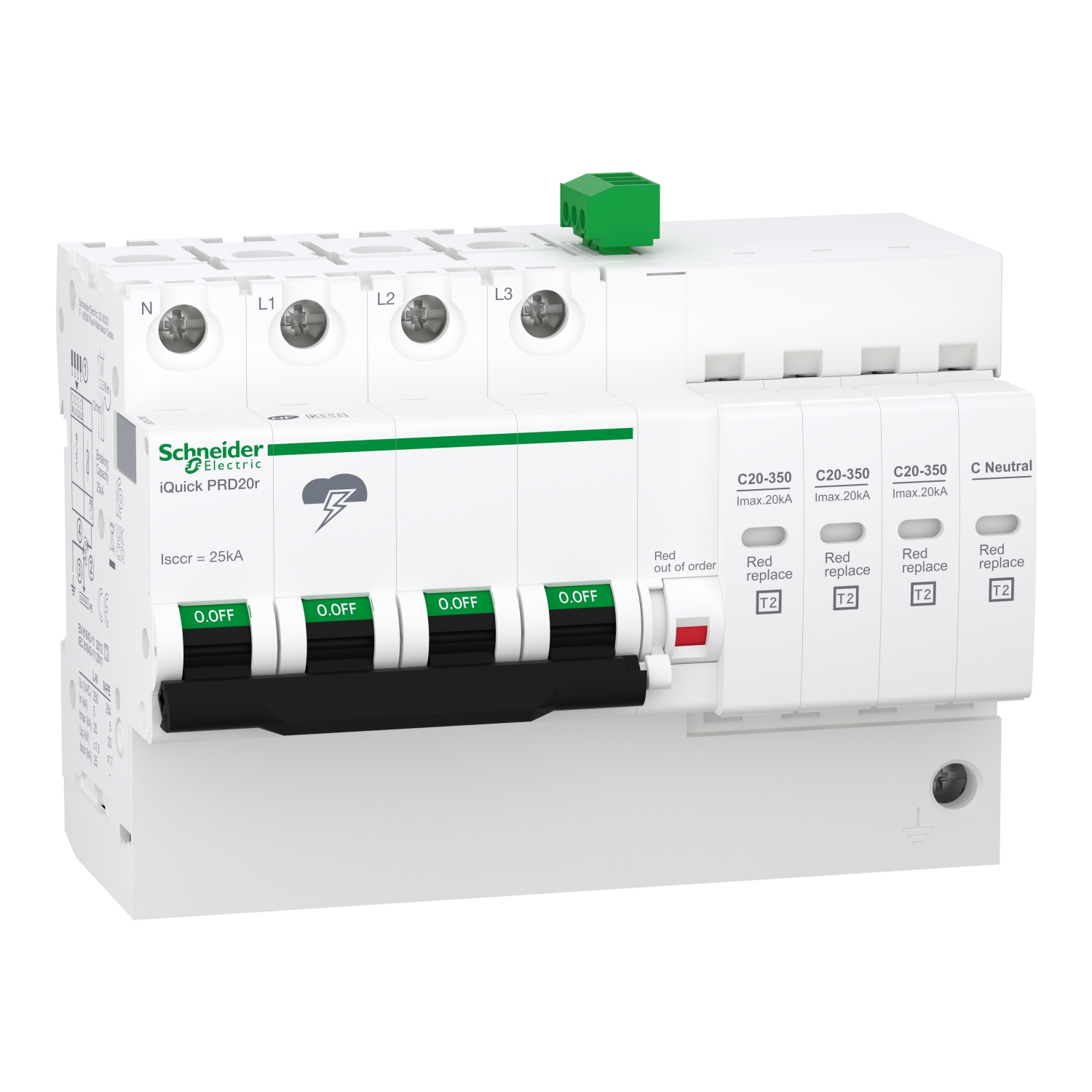 files Schneider Trifaze Parafudur 3P+n 25Ka Tip 2 Sınıfı Prd20r 3P+n - Görsel 1