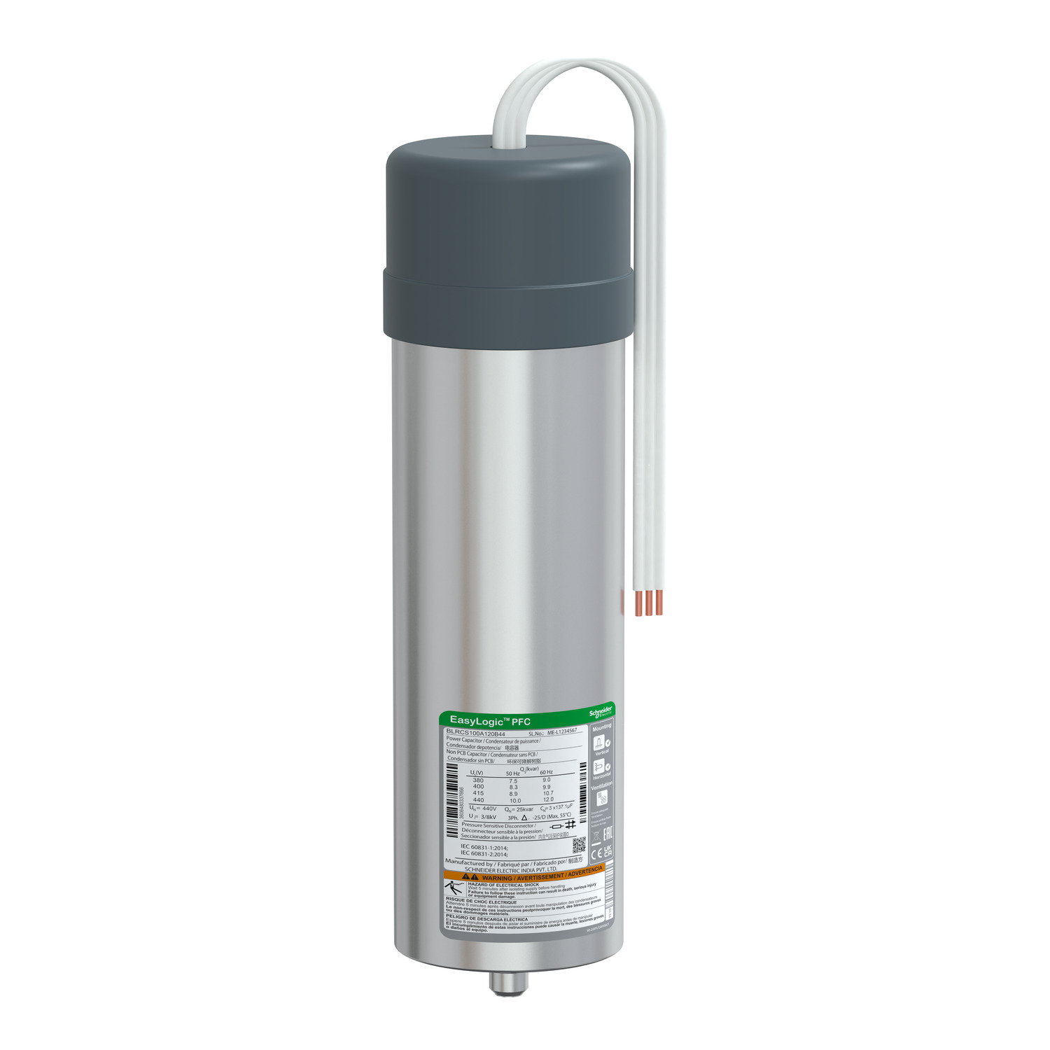 files Schneider Monofaze Tüp Kondansatör 2.5Kvar 230V - Görsel 1