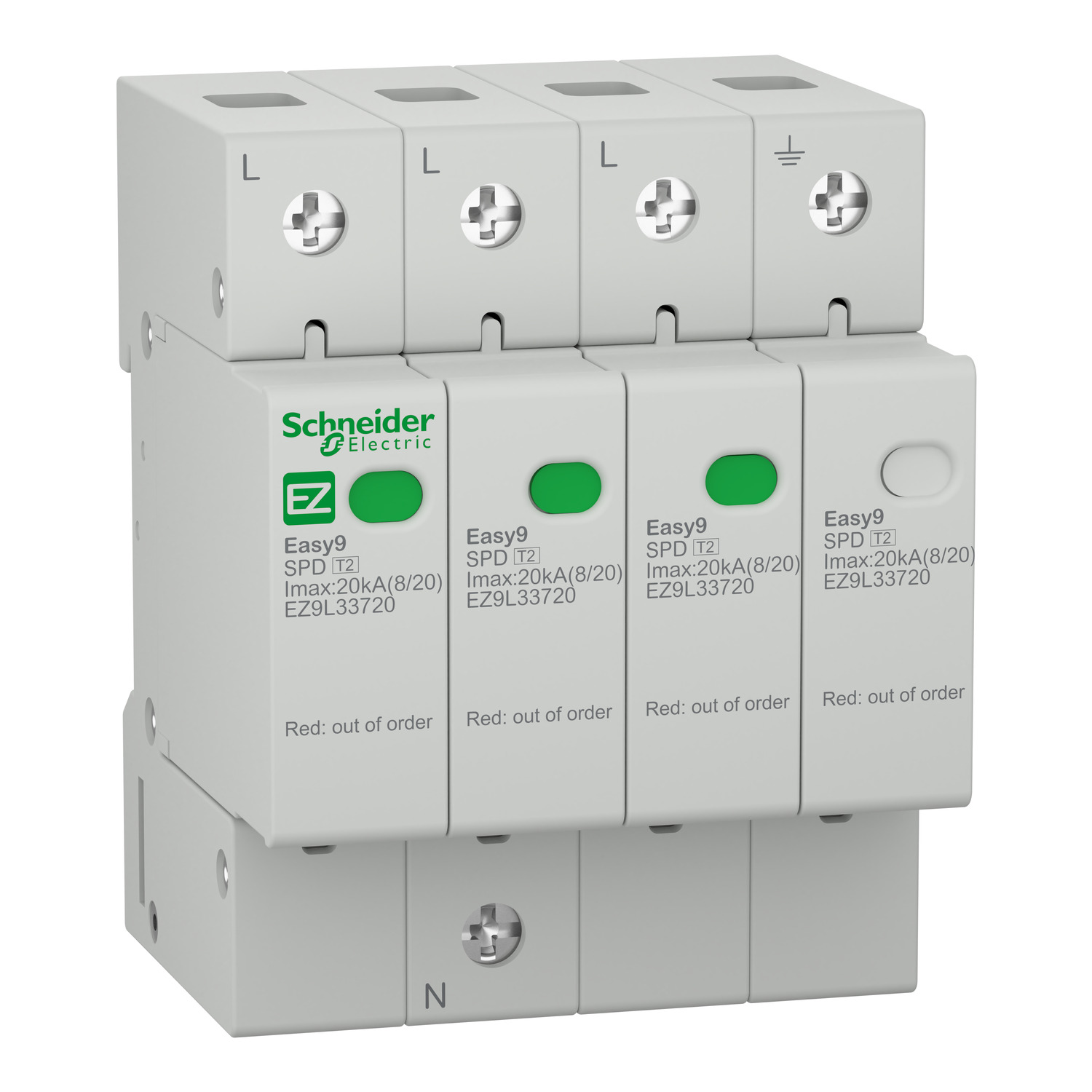 files Schneider Trifaze Parafudur 3P+n 20Ka Easy9 - Görsel 1