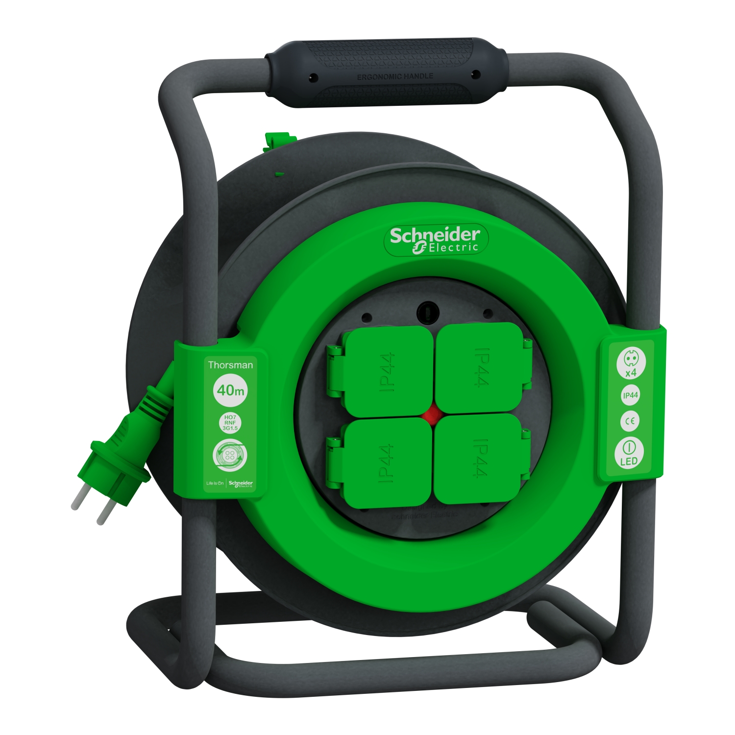 files Schneider Kablo Makarası 40Mt H07rnf 3X1.5 Ip44 Schuko - Görsel 1