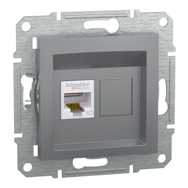 org_638102615426086940 Schneider Asfora Çelik Data Prizi 1Xrj45 Konnektörsüz - Görsel 1