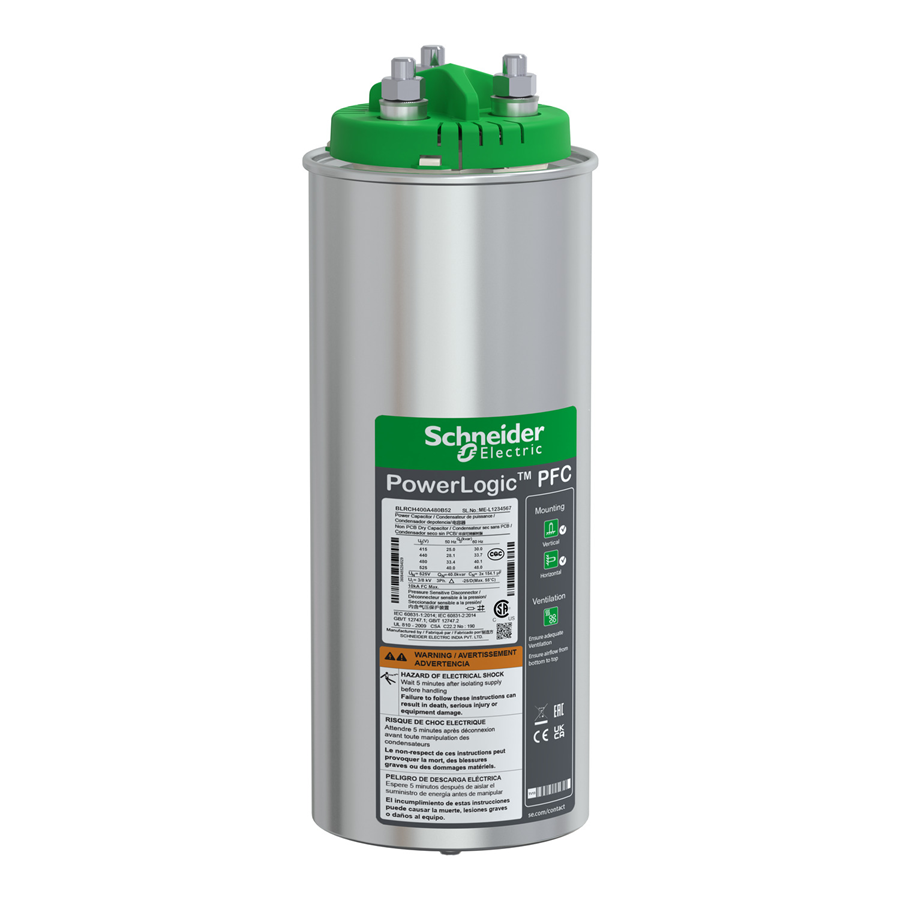 org_638919729680110682 Schneider Trifaze Tüp Kondansatör 40Kvar 525V (Heavy Duty) - Görsel 1