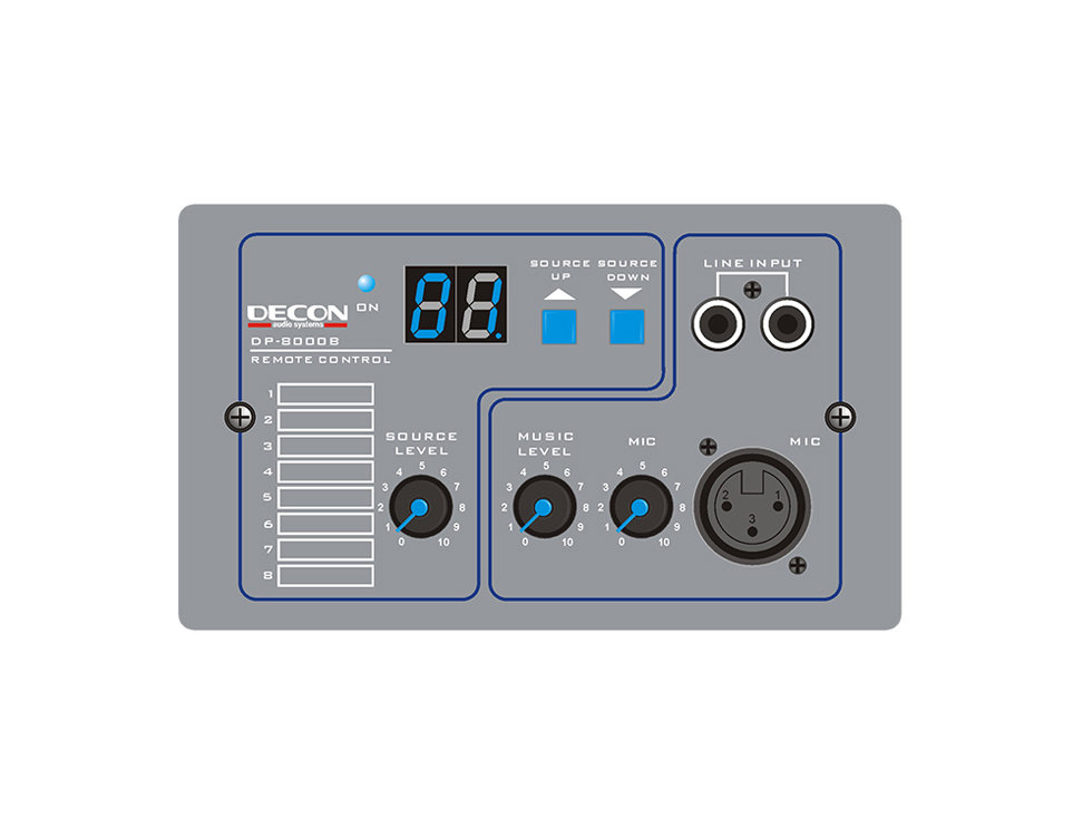 129901008809 DP-8000B - Uzaktan Kontrol Paneli - 1 Mikrofon + 1 Line Paneli - Görsel 1