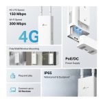 Tp-Link TL-MR100-Outdoor 300Mbps 4G LTE PoE/DC Wi-Fi Outdoor Router (Yönlendiric - Görsel 4