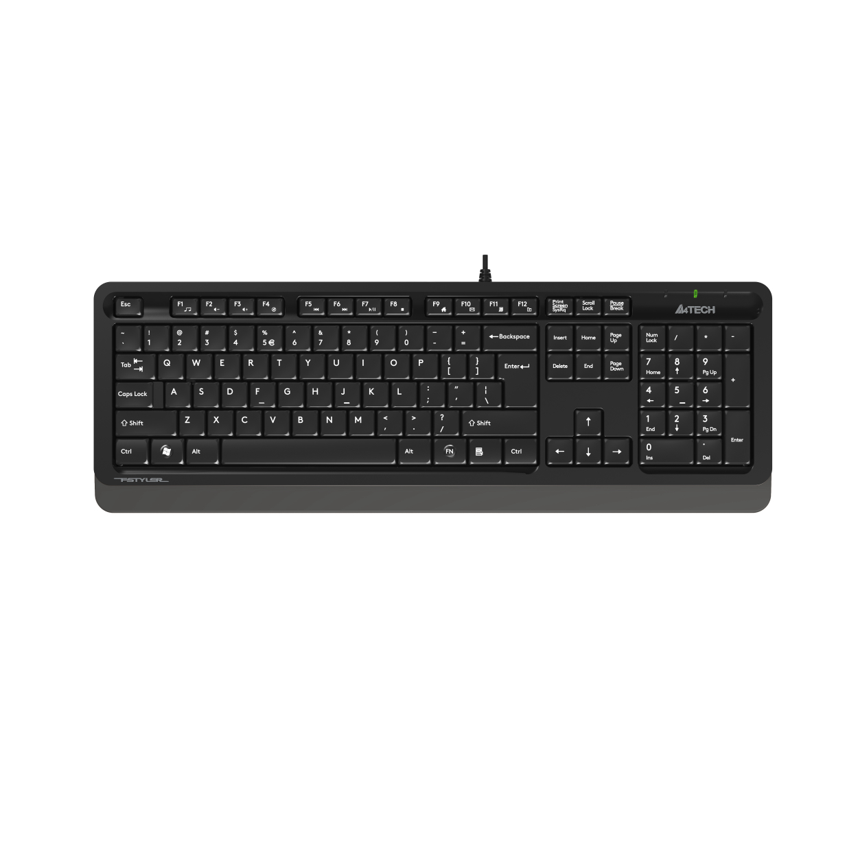 39100 A4 Tech FK10 FN-Multimedya Q Klavye Gri USB - Görsel 1