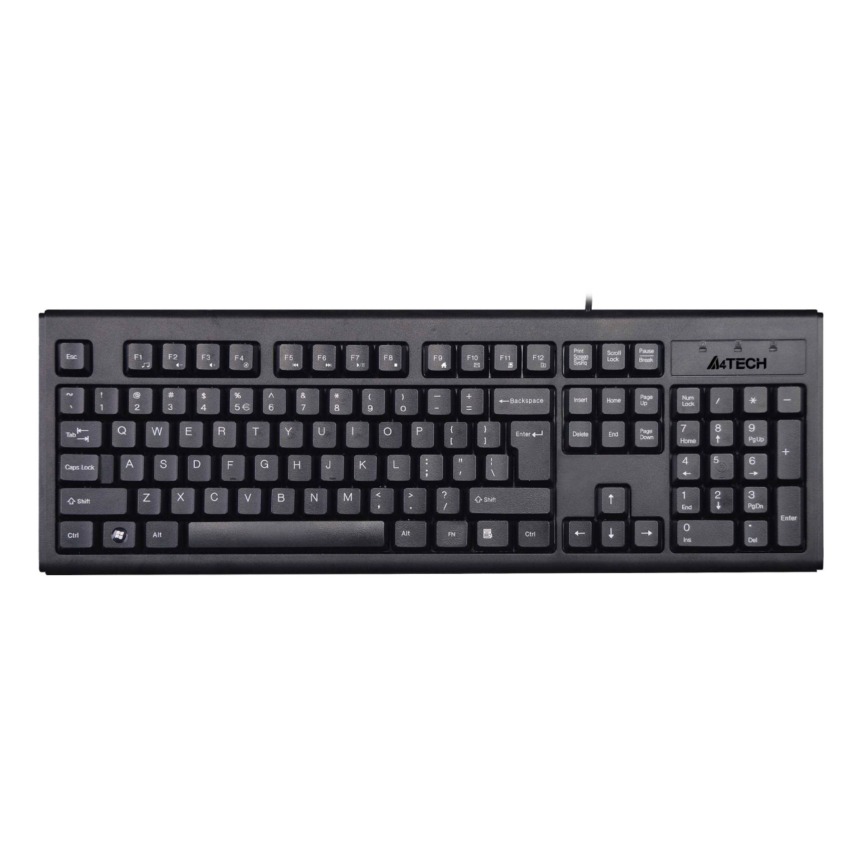39876 A4 Tech KM-720 Standart Q FN-Multimedya Klavye Siyah USB - Görsel 1
