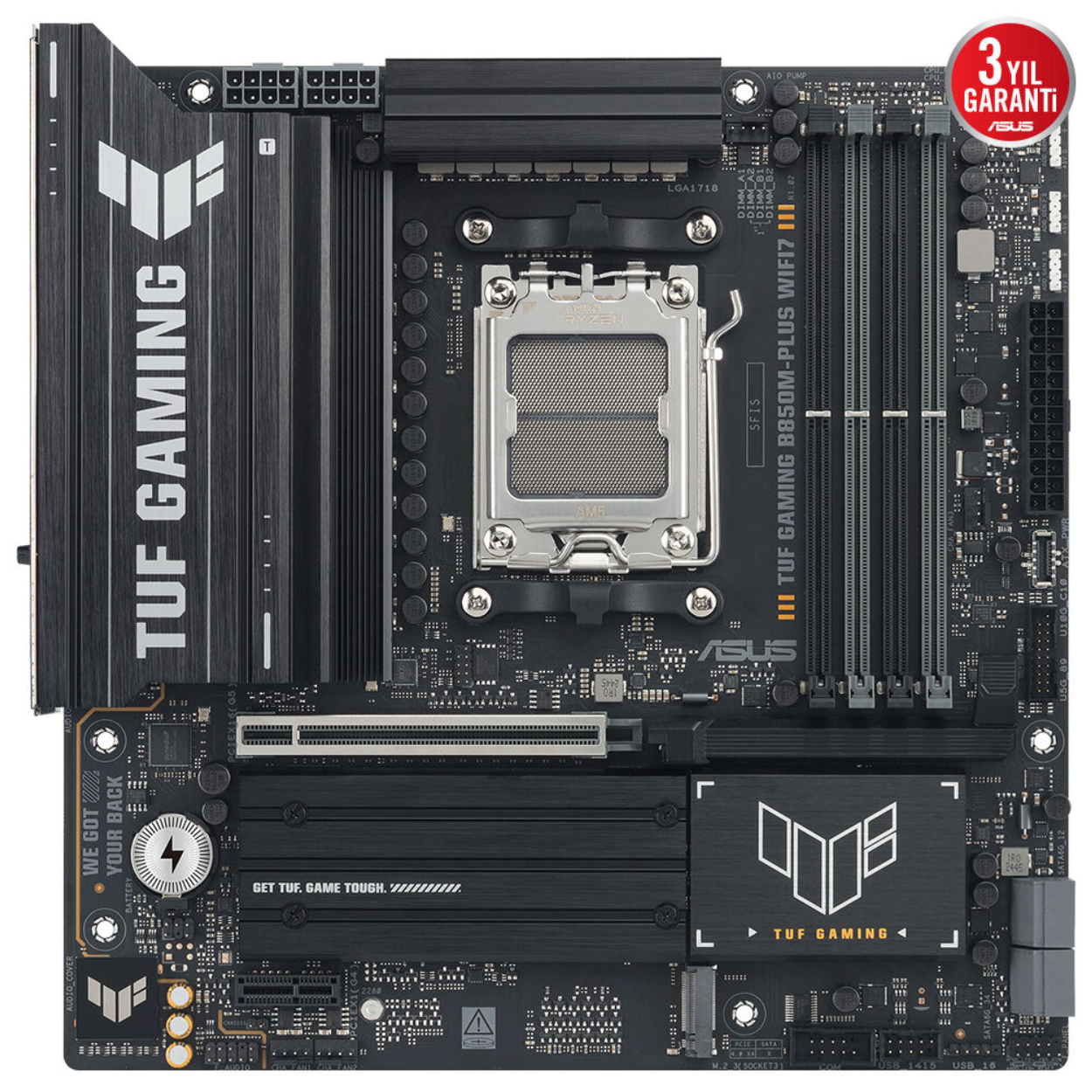 AGKz6d27jRFU8hPnOVaEbZbYSdUq0Z00v22VQgIz Asus TUF GAMING B850M-PLUS WIFI7 B850 DDR5 USB3.2 M.2 DP/HDMI PCI 5.0 AM5 Anakar - Görsel 1