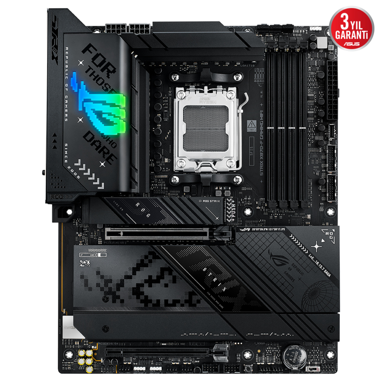 MnhbPksMYMd2H4vlb0J0cCivar78EFbXKy1kyPXh Asus ROG STRIX X870-F GAMING WIFI AMD X870 DDR5 M.2 DP/HDMI/USB PCIe 5.0 AM5 - Görsel 1
