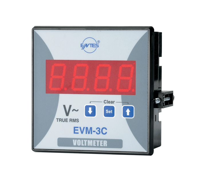 org_636205435389324796 Entes Voltmetre 96X96 Kontak Çıkışlı Evm-3C-96 - Görsel 1