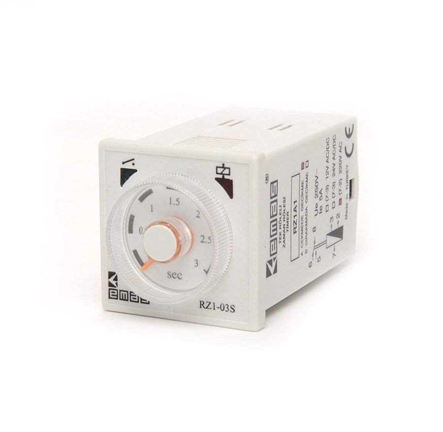 org_637618781151164985 Emas Pinli Zaman Rölesi 0.3-3Dk Çekmede Geçikmel 24V Ac/dc - 220V Ac - Görsel 1