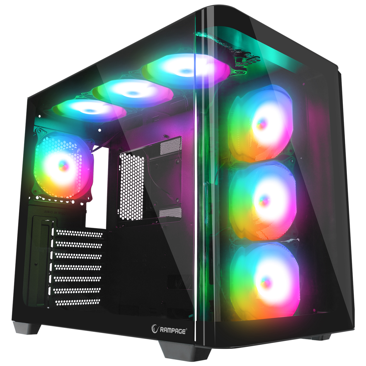 pRMJcRHMgDJasrKfPMwB7XNNMWZ3qa7zrlwCtI6W Rampage LOOPY PLUS 950W 80 Plus ARGB Fan ATX Mid-T Siyah Gaming Oyuncu Kasası - Görsel 1