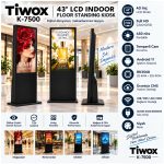 Tiwox K-7500 43" FHD 2GB 32GB USB/Wi-Fi/HDMI 450Nits Android 11 Indoor Kiosk - Görsel 2