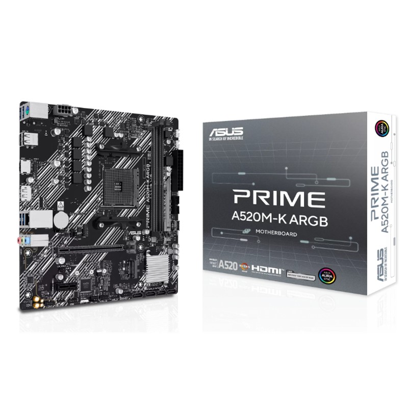 AA175ASU0088_78852 ASUS PRIME A520M-K ARGB DDR4 5100MHZ 1XHDMI 1XDP 1XM.2 USB2.0 MATX AM4 (AMD AM4 5000/4000 /3000 SERİLERİ İLE UYUMLU) - Görsel 1