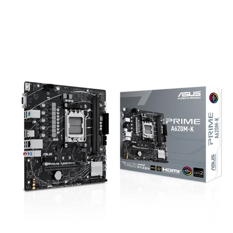AA190ASU0027_61661 ASUS PRIME A620M-K DDR5 7000MHZ 1XVGA 1XHDMI 1XM.2 USB 3.2 MATX AM5 (AMD AM5 9000/8000/7000 SERİLERİ İLE UYUMLU) - Görsel 1