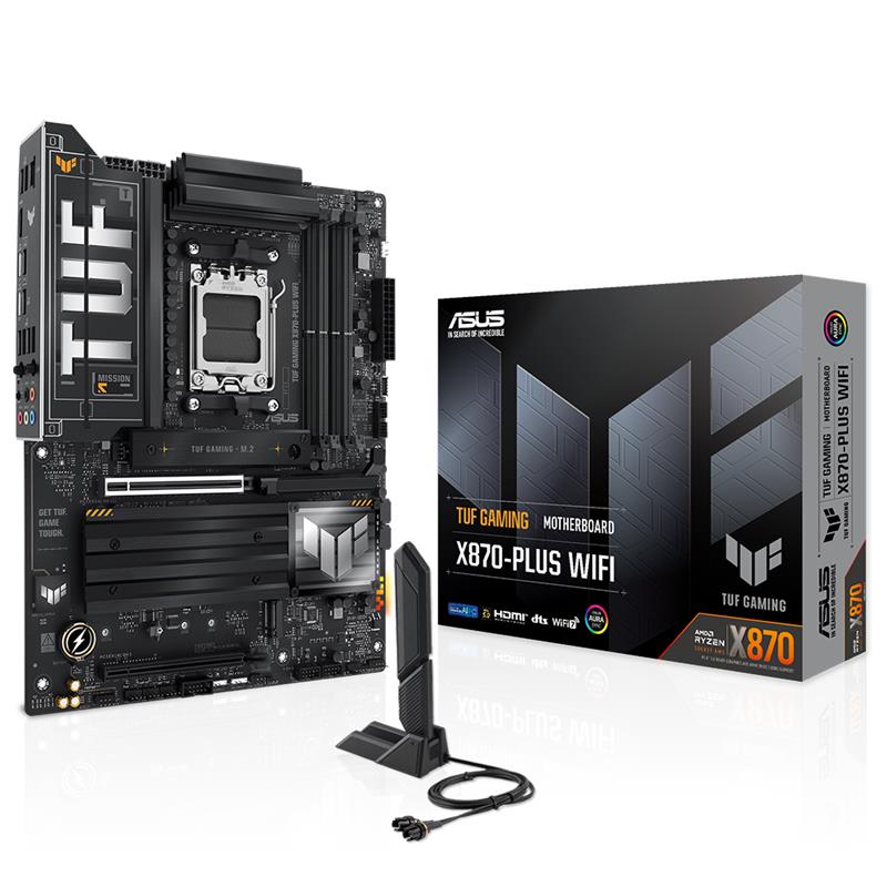 AA190ASU0049_66713 ASUS TUF GAMING X870-PLUS WIFI DDR5 8000MHZ 1XHDMI 2XUSB4 4XM.2 ATX AM5 (AMD AM5 9000/8000/7000 SERİLERİ İLE UYUMLU) - Görsel 1