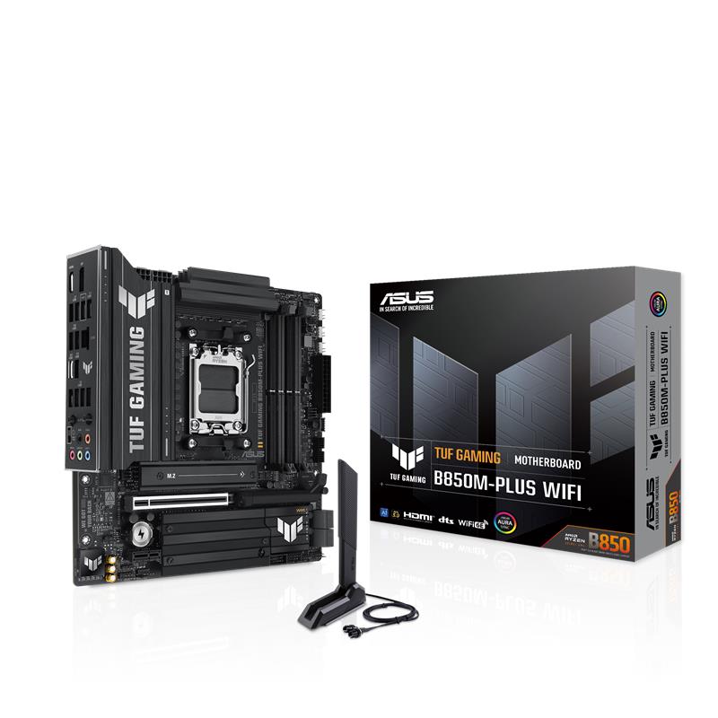 AA190ASU0068_68808 ASUS TUF GAMING B850M-PLUS WIFI DDR5 8000MHZ 1XHDMI 1XDP 3XM.2 MATX AM5 (AMD AM5 9000/8000/7000 SERİLERİ İLE UYUMLU) - Görsel 1