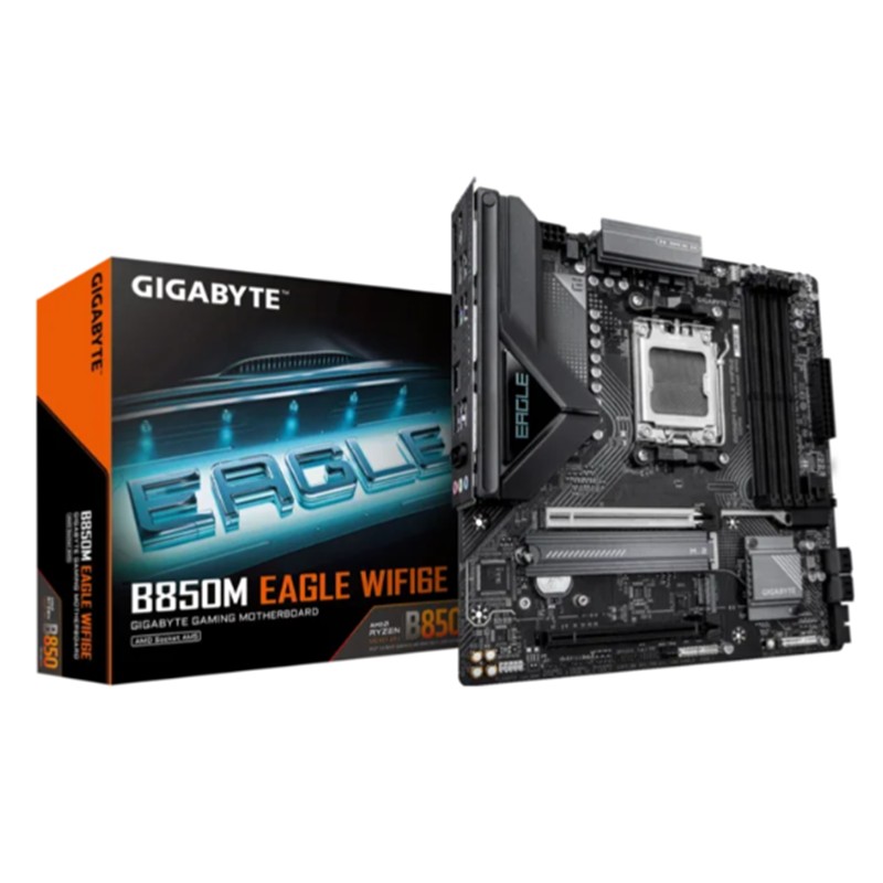 AA190GIG0040_79218 GIGABYTE B850M EAGLE WIFI6E DDR5 8200MHZ 1XHDMI 1XDP 1XM.2 USB MATX AM5 (AMD AM5 9000/8000/7000 SERİLERİ İLE UYUMLU) - Görsel 1