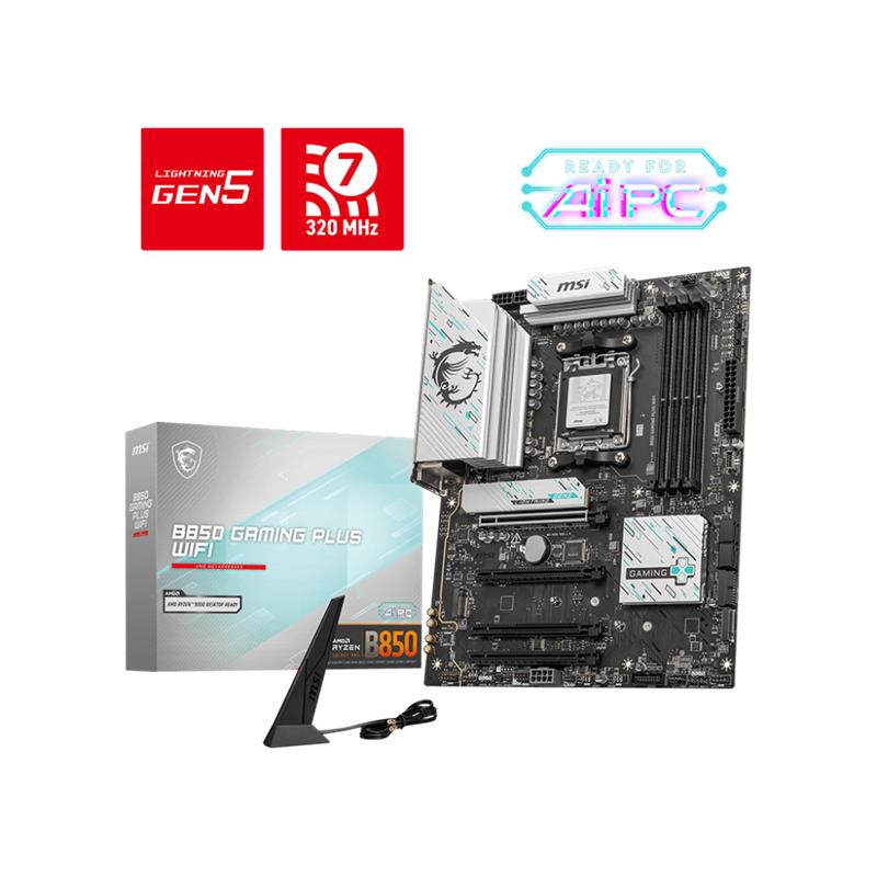 AA190MSI0037_69798 MSI B850 GAMING PLUS WIFI DDR5 8200MT/S 1XDP 3XM.2 ATX AM5 (AMD AM5 9000/8000/7000 SERİLERİ İLE UYUMLU) - Görsel 1