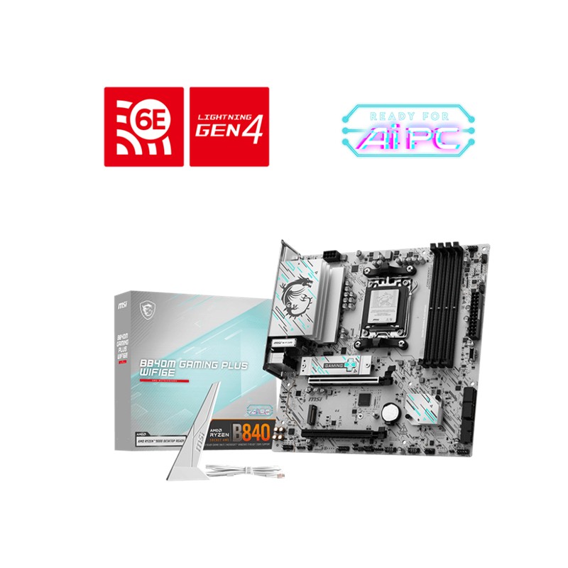 AA190MSI0060_73967 MSI B840M GAMING PLUS WIFI6E DDR5 8000MT/S 1XHDMI 2XM.2 MATX AM5 (AMD AM5 9000/8000/7000 SERİLERİ İLE UYUMLU) - Görsel 1