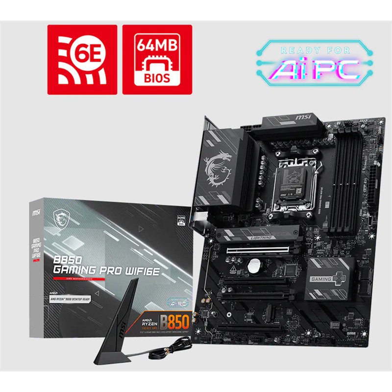 AA190MSI0078_75812 MSI B850 GAMING PRO WIFI6E DDR5 8200MT/S 1XHDMI 1XDP 2XM.2 USB ATX AM5 (AMD AM5 9000/8000/7000 SERİLERİ İLE UYUMLU) - Görsel 1
