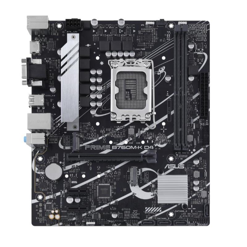 AA203ASU0062_55146 ASUS PRIME B760M-K D4 DDR4 5333MHZ 1XVGA 1XHDMI 2XM.2 USB 3.2 MATX 1700P (12. / 13. VE 14. NESİL İŞLEMCİ UYUMLU) - Görsel 1