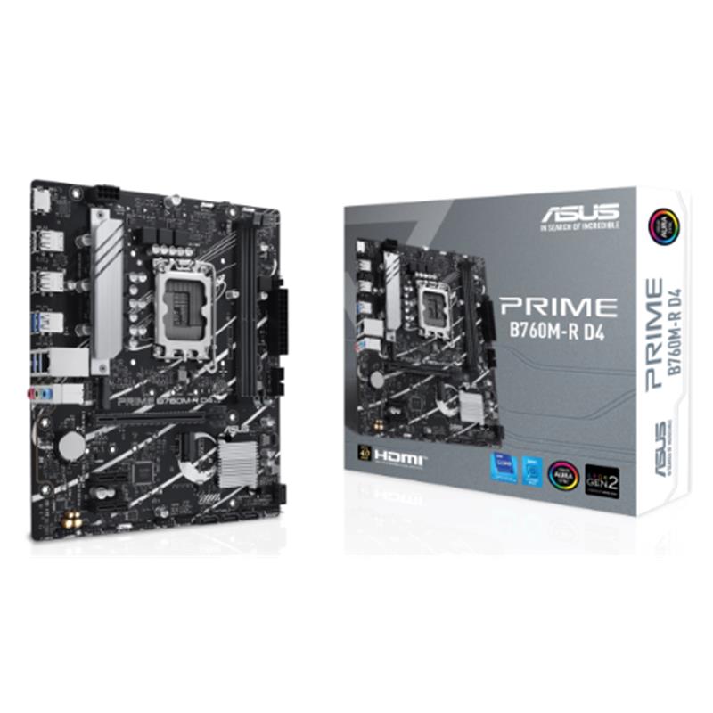 AA203ASU0098_65374 ASUS PRIME B760M-R D4 DDR4 5333MHZ 1XHDMI 2XM.2 USB 3.2 MATX 1700P (12. / 13. VE 14. NESİL İŞLEMCİ İLE UYUMLU) - Görsel 1
