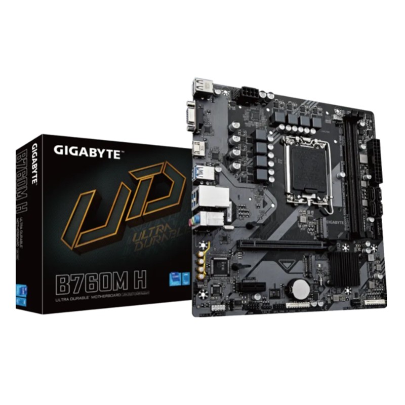 AA203GIG0049_79231 GIGABYTE B760M H DDR5 8000MHZ 1XVGA 1XHDMI 1XM.2 USB 3.2 MATX 1700P (12. / 13. VE 14. NESİL İŞLEMCİ UYUMLU) - Görsel 1