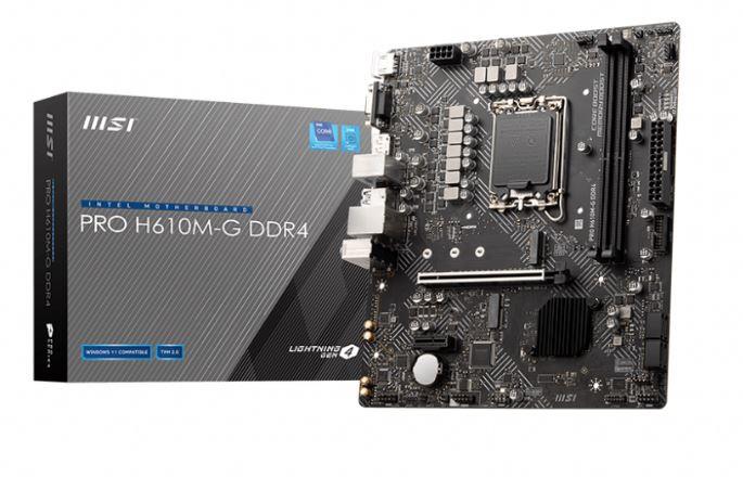 AA203MSI0012_50777 MSI PRO H610M-G DDR4 3200MHZ 1XVGA 1XHDMI 1XDP 1XM.2 USB 3.2 MATX 1700P (12. / 13. VE 14. NESİL İŞLEMCİ UYUMLU) - Görsel 1