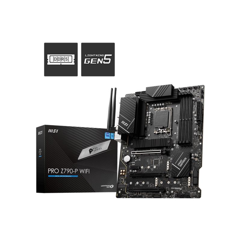 AA203MSI0022_55357 MSI PRO Z790-P WIFI DDR5 7000MHZ 1XHDMI 1XDP 4XM.2 USB 3.2 ATX 1700P (12. / 13. VE 14. NESİL İŞLEMCİ UYUMLU) - Görsel 1