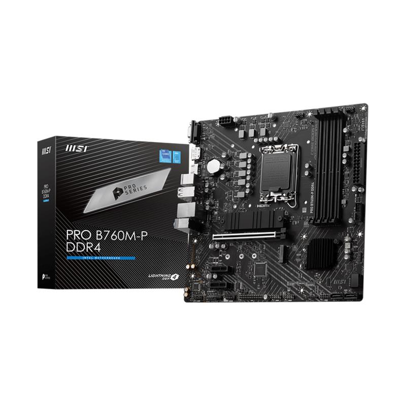 AA203MSI0024_58379 MSI PRO B760M-P DDR4 4600MHZ 1XHDMI 1XDP 2XM.2 USB 3.2 ATX 1700P (12. / 13. VE 14. NESİL İŞLEMCİ UYUMLU) - Görsel 1