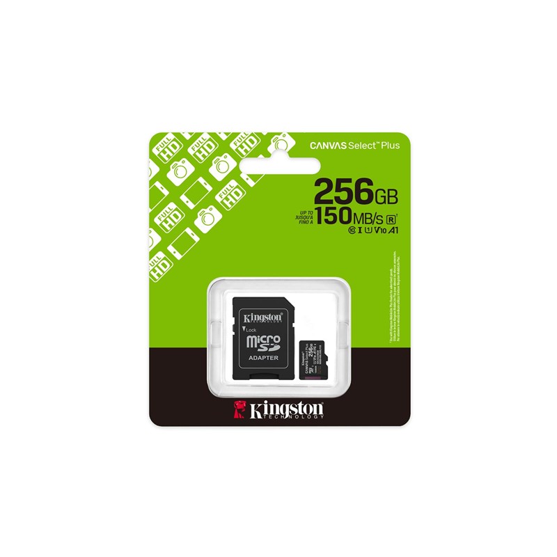 AB310KIN0044_73405 256 GB KINGSTON CANVAS SELECT PLUS MICRO SD CARD CL10 SDCS3/256GB - Görsel 1