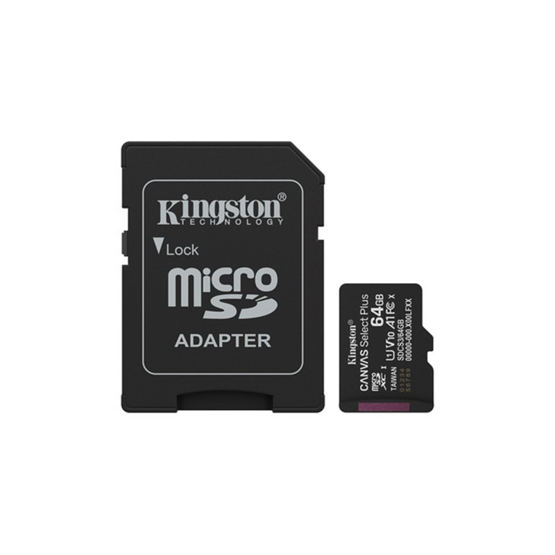 AB310KIN0045_73463 64 GB KINGSTON CANVAS SELECT PLUS MICRO SD CARD CL10 SDCS3/64GB - Görsel 1