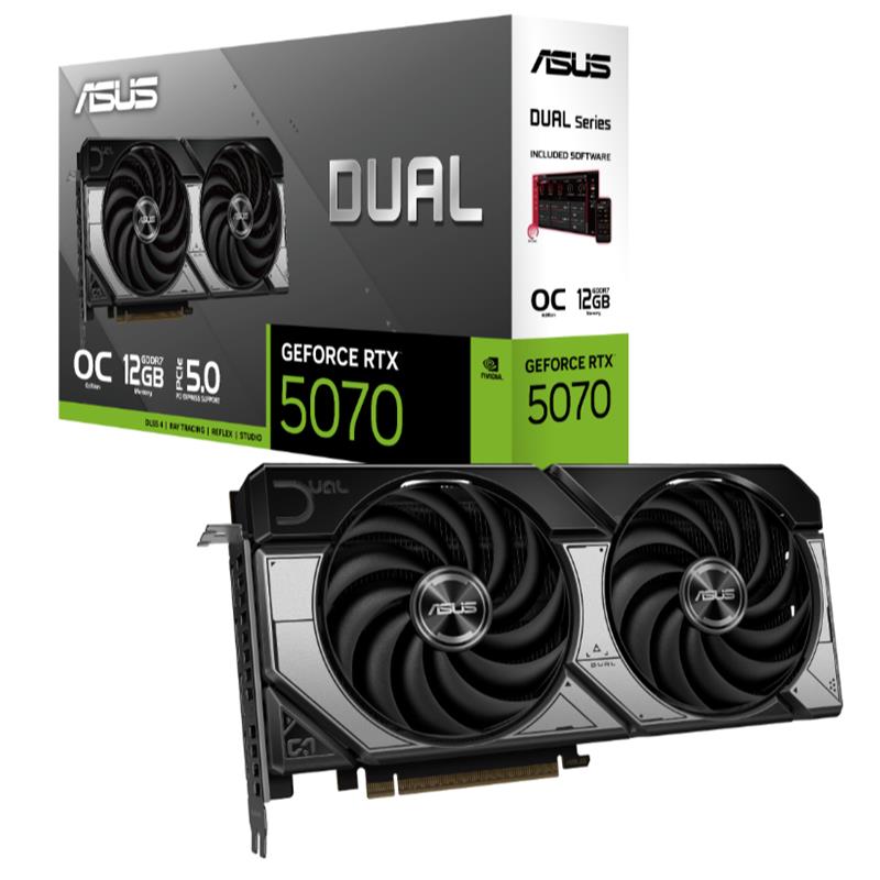 AE110ASU0482_71737 ASUS GEFORCE DUAL-RTX5070-O12G 12GB GDDR7 192BIT 3XDP 1XHDMI EKRAN KARTI - Görsel 1