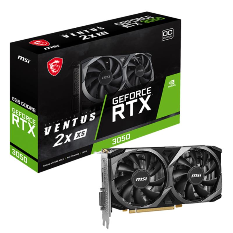 AE110MSI0201_59779 MSI GEFORCE RTX3050 VENTUS 2X XS 8G OC 8GB GDDR6 128BIT 1XHDMI 1XDP 1XDVI EKRAN KARTI - Görsel 1