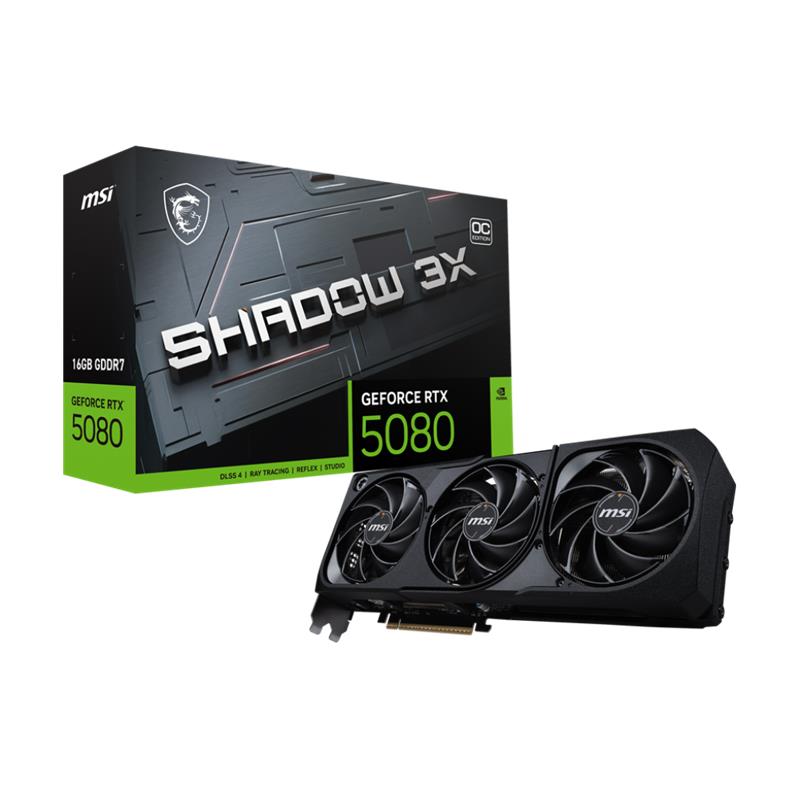 AE110MSI0264_69850 MSI GEFORCE RTX5080 16G SHADOW 3X OC 16GB GDDR7 256BIT 1XHDMI 3XDP EKRAN KARTI - Görsel 1