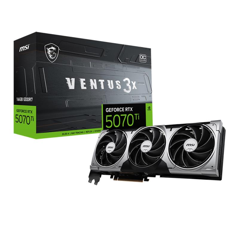 AE110MSI0276_70154 MSI GEFORCE RTX5070TI 16G VENTUS 3X OC 16GB GDDR7 256BIT 1XHDMI 3XDP EKRAN KARTI - Görsel 1
