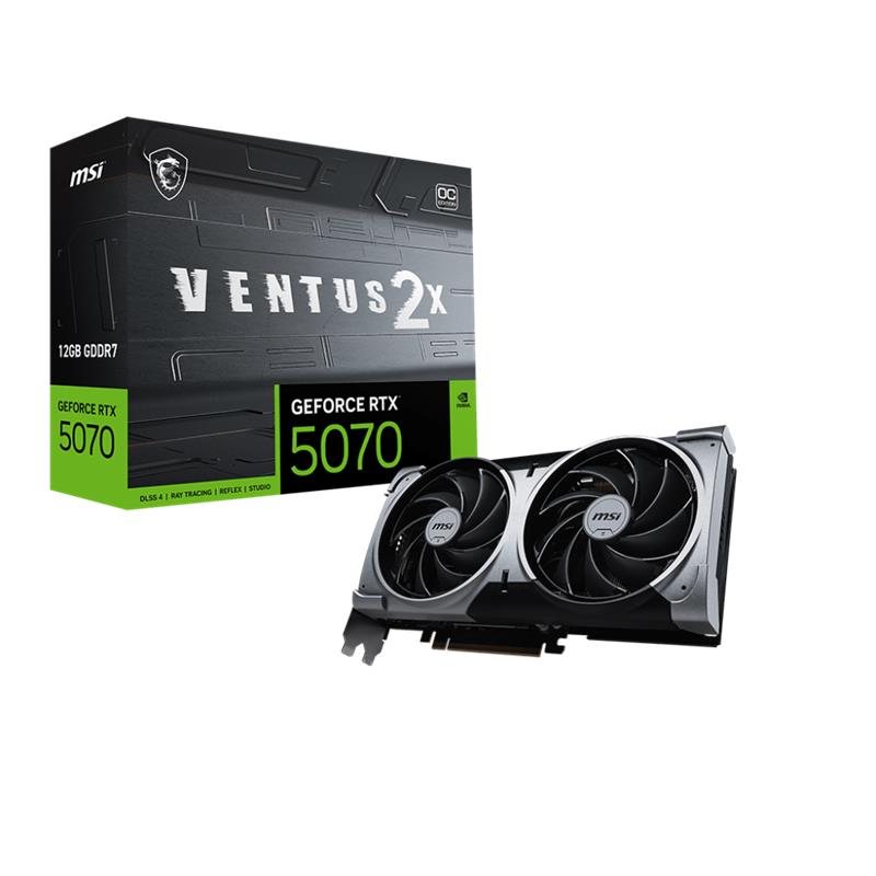 AE110MSI0282_70322 MSI GEFORCE RTX5070 12G VENTUS 2X OC 12GB GDDR7 192BIT 1XHDMI 3XDP EKRAN KARTI - Görsel 1