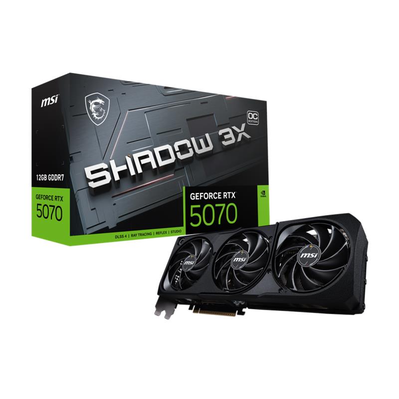 AE110MSI0291_71372 MSI GEFORCE RTX5070 12G SHADOW 3X OC 12GB GDDR7 192BIT 1XHDMI 3XDP EKRAN KARTI - Görsel 1