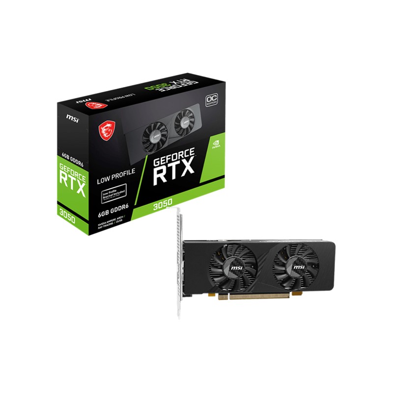 AE110MSI0327_74254 MSI GEFORCE RTX3050 LP E 6G OC 6GB GDDR6 96BIT 1XDP 2XDP EKRAN KARTI - Görsel 1