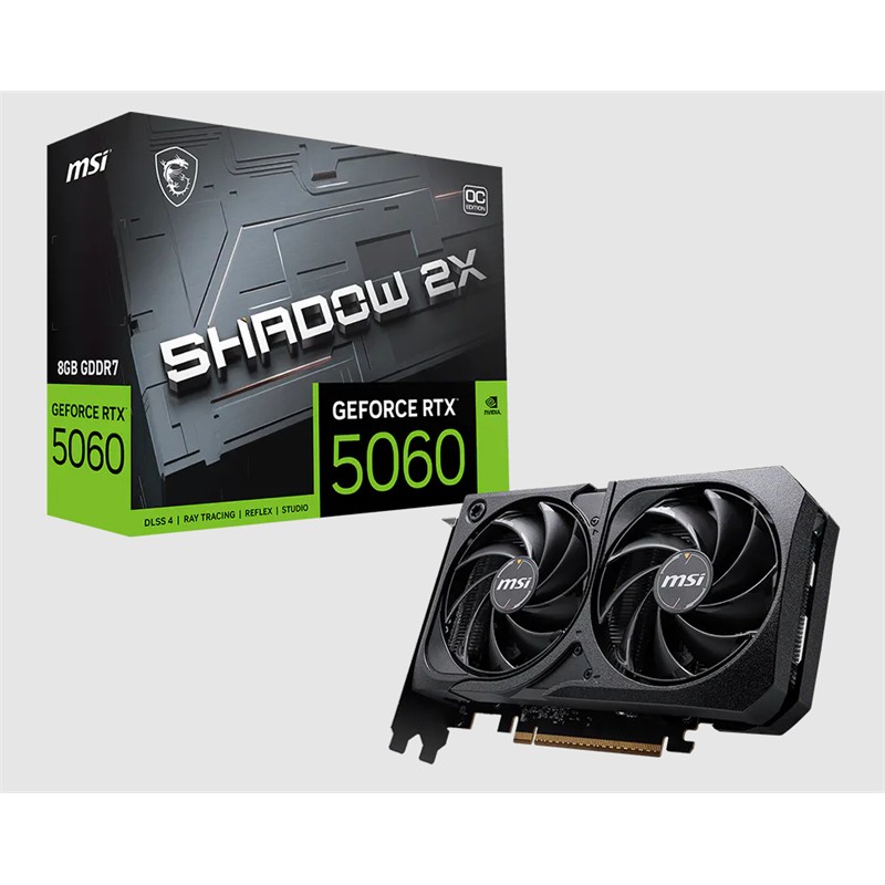 AE110MSI0340_76901 MSI GEFORCE RTX5060 8G SHADOW 2X OC MAX 8GB GDDR7 128BIT 1XHDMI 3XDP EKRAN KARTI - Görsel 1