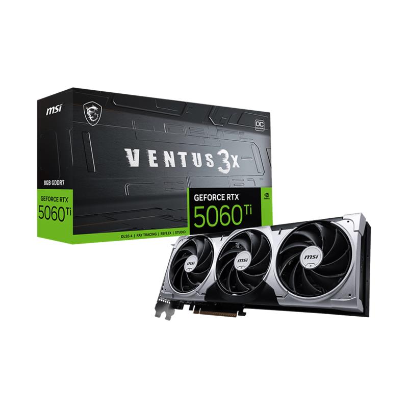 AE130MSI0002_72477 MSI GEFORCE RTX5060TI 8G VENTUS 3X OC 8GB DDR7 128BIT 3XDP 1XHDMI EKRAN KARTI - Görsel 1