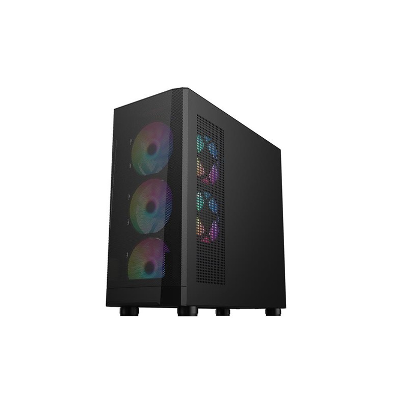 AK1001ST0017_71905 1ST PLAYER FD5-M SİYAH 600W 80+ ARGB 4X12CM FAN TEMPERLİ CAM MESH USB 3.0 M-ATX KASA - Görsel 1