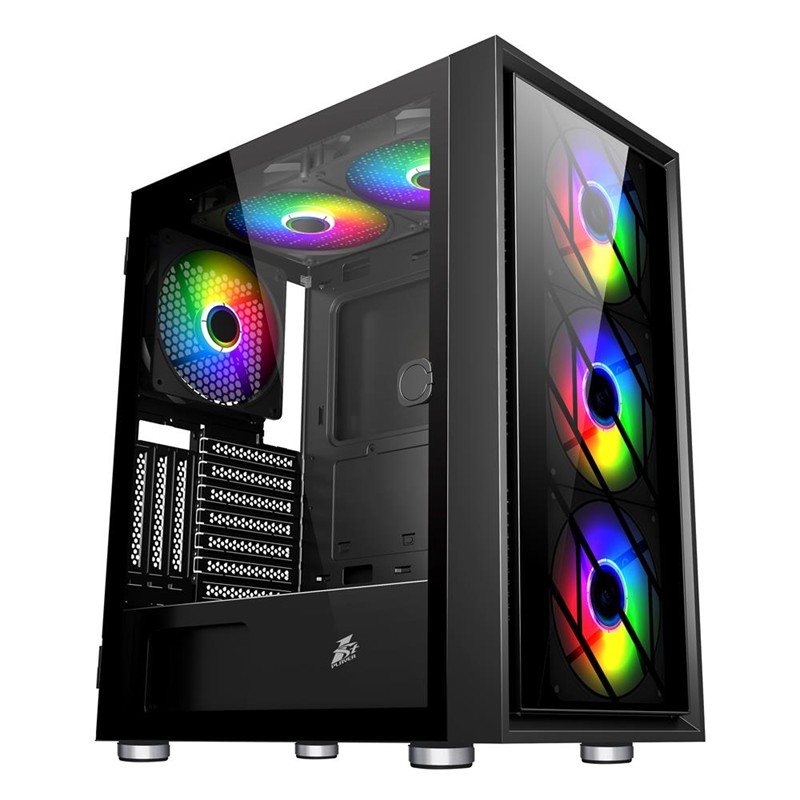 AK1001ST0018_71911 1ST PLAYER AR7-G SİYAH 750W 80+ SILVER ATX 3.1 ARGB 4X12CM FAN TEMPERLİ CAM USB 3.0 ATX KASA - Görsel 1