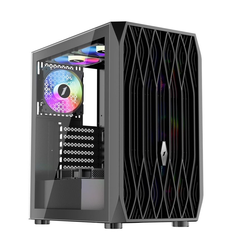 AK1001ST0021_72585 1ST PLAYER ARIYA AY7 SİYAH 650W 80+ ARGB 4X12CM FAN TEMPERLİ CAM MESH USB 3.0 ATX KASA - Görsel 1