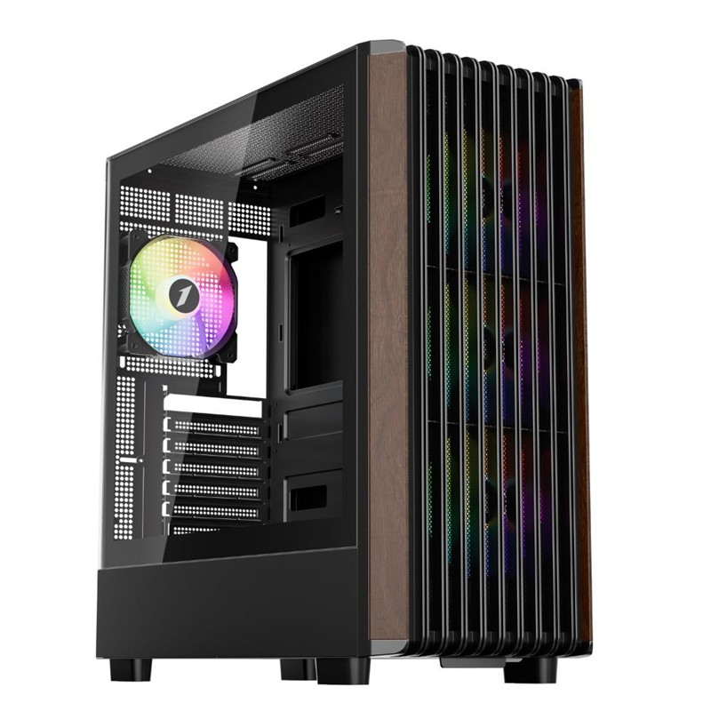 AK1001ST0025_72610 1ST PLAYER WD5 SİYAH 750W 80+ SILVER ATX 3.1 ARGB 4X12CM FAN TEMPERLİ CAM USB 3.0 ATX KASA - Görsel 1