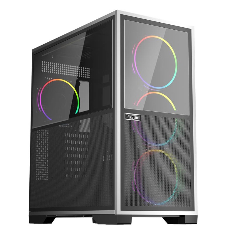AK1001ST0031_76325 1ST PLAYER IF8 BTF SİYAH ARGB 4X12CM FAN TERS ÇEVİRİLEBİLİR TEMPERLİ CAM MESH PANELLER USB 3.0 E-ATX - Görsel 1