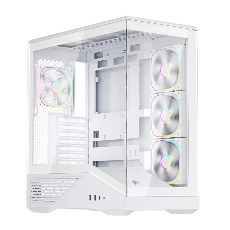 AK1001ST0035_76354 1ST PLAYER GM7 BTF BEYAZ ARGB 4X12CM FAN TEMPERLİ CAM USB 3.0 TYPE-C ATX KASA - Görsel 1