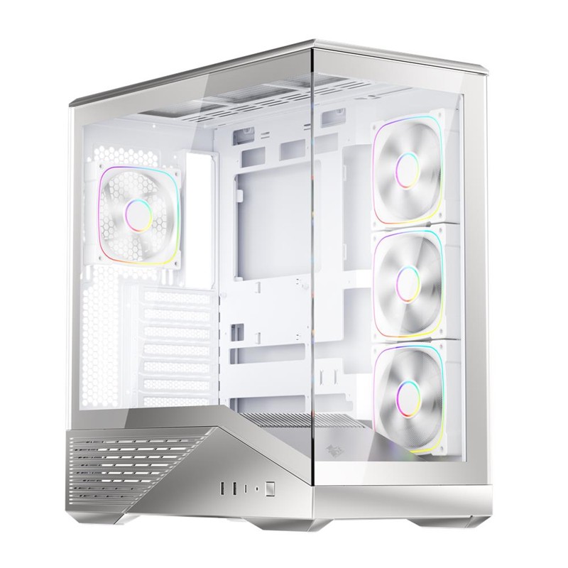 AK1001ST0036_76360 1ST PLAYER GM7 BTF GÜMÜŞ ARGB 4X12CM FAN TEMPERLİ CAM USB 3.0 TYPE-C ATX KASA - Görsel 1